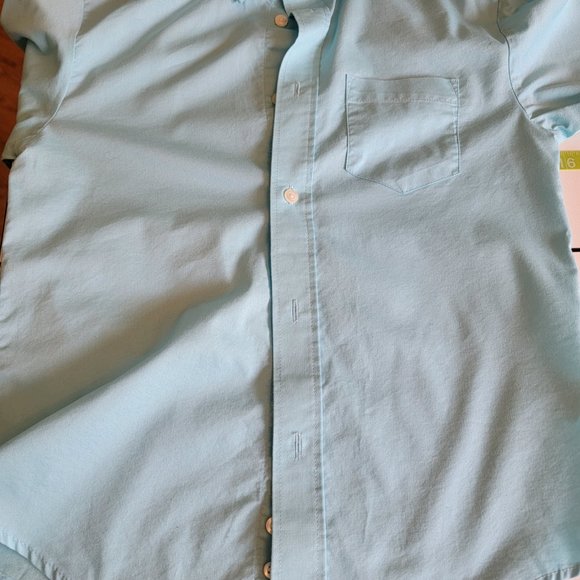 Chaps Long Sleeve Classic Button up Shirt Turquoise Boy's Size 8 - Picture 5 of 5